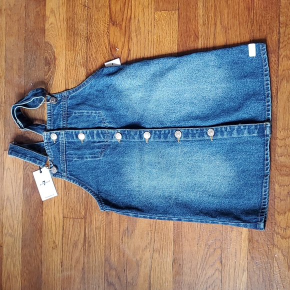 7 for all mankind Denim Overall Dress - Picture 4 of 7